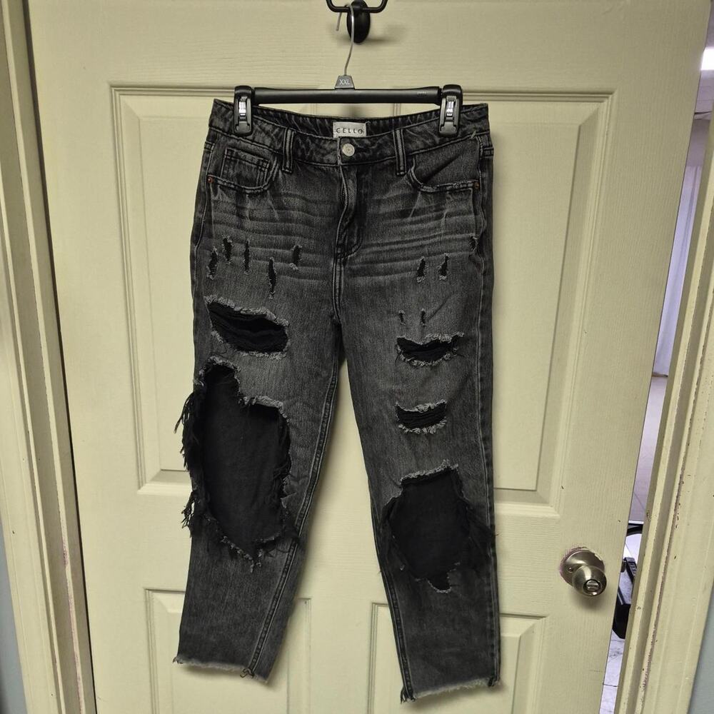 Cello black ripped jeans with